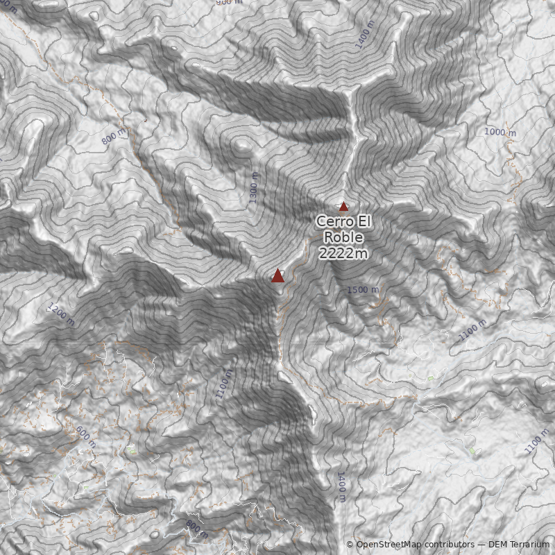 Mapa Cara Oeste desde Quebrada de Alvarado