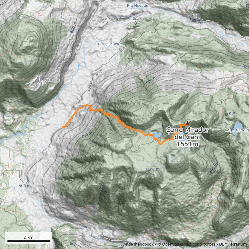 Mapa Normal desde camino al Huife