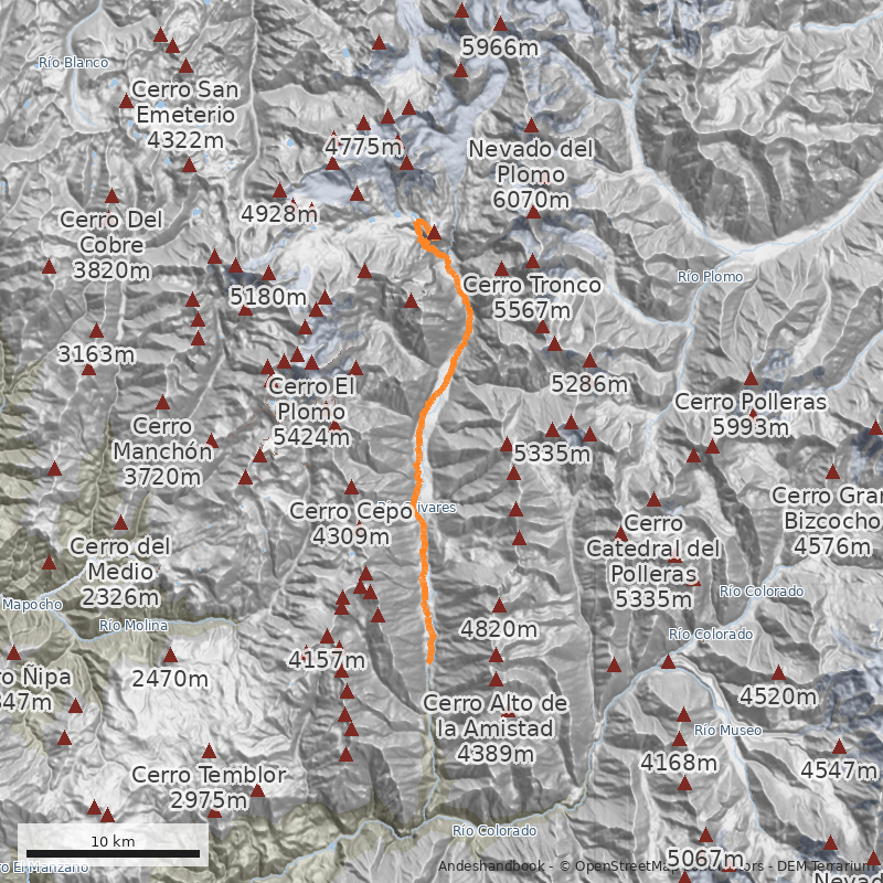 Mapa De los Ortega por la laguna Picarte