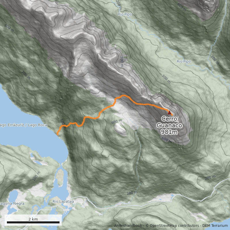 Mapa Normal desde PN Tierra del Fuego