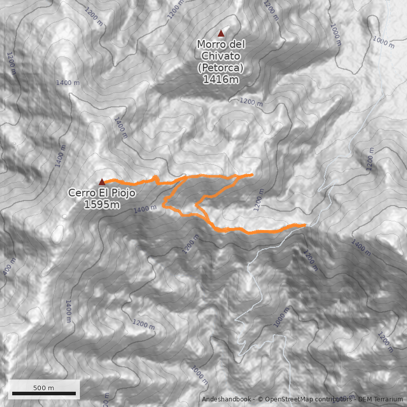 Mapa Arista Sureste y Este desde portezuelo 