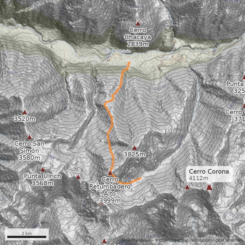 Mapa Canalón de los Españoles