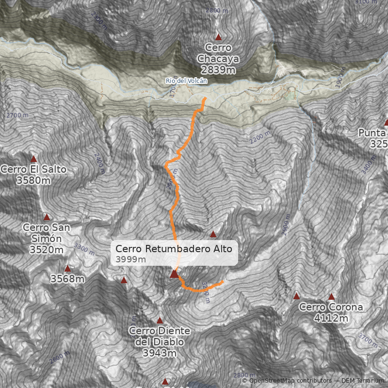 Mapa Canalón de los Españoles