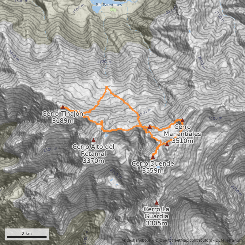 Mapa Ruta frontal suroeste
