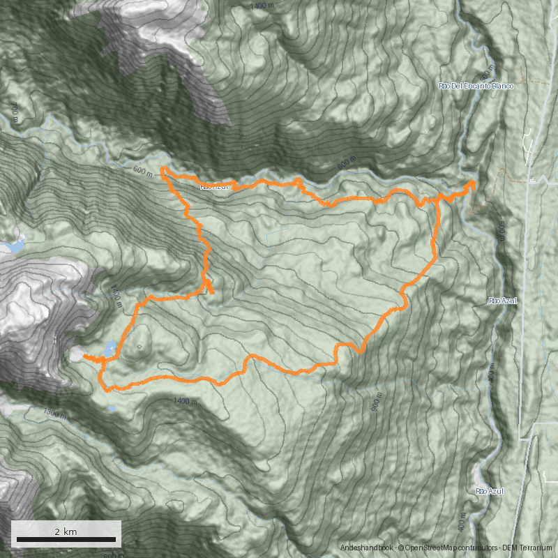 Mapa Refugio y laguna Natación