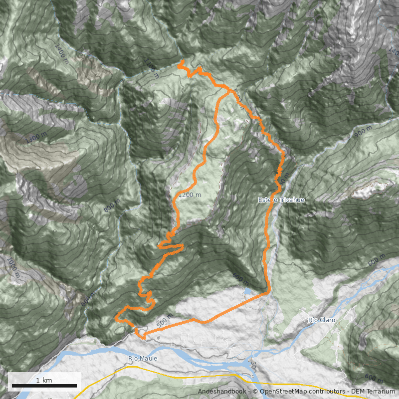 Mapa Circuito Tricahue - Salto del Chucao