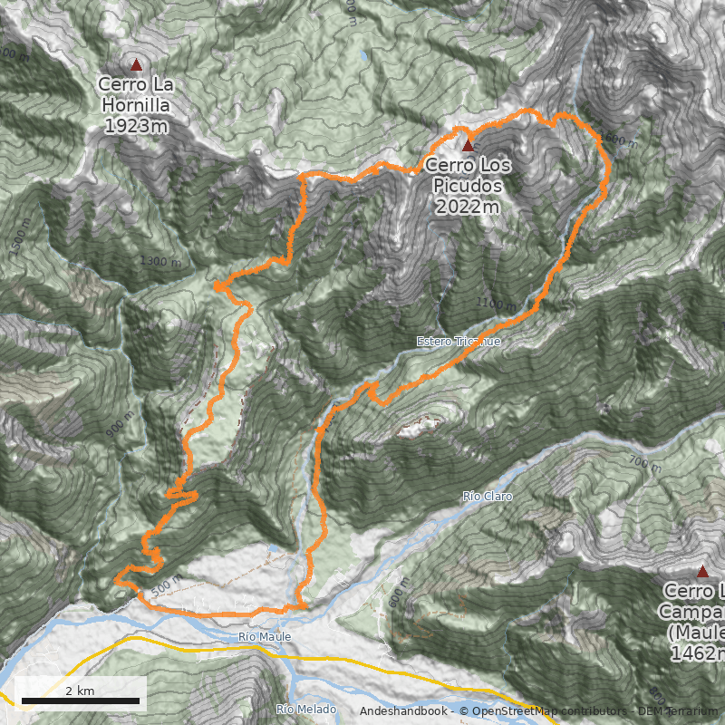 Mapa Circuito Los Picudos - Tricahue