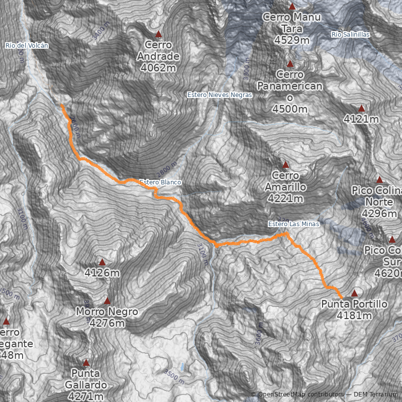 Mapa Paso Portezuelo de Colina