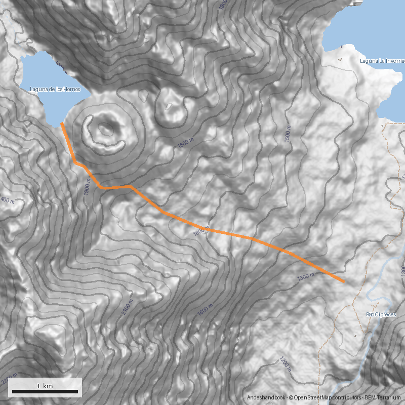 Mapa Laguna Hornitos