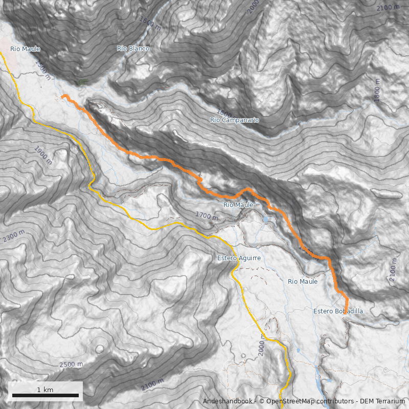 Mapa Cascada Invertida y Otras Cascadas del Maule