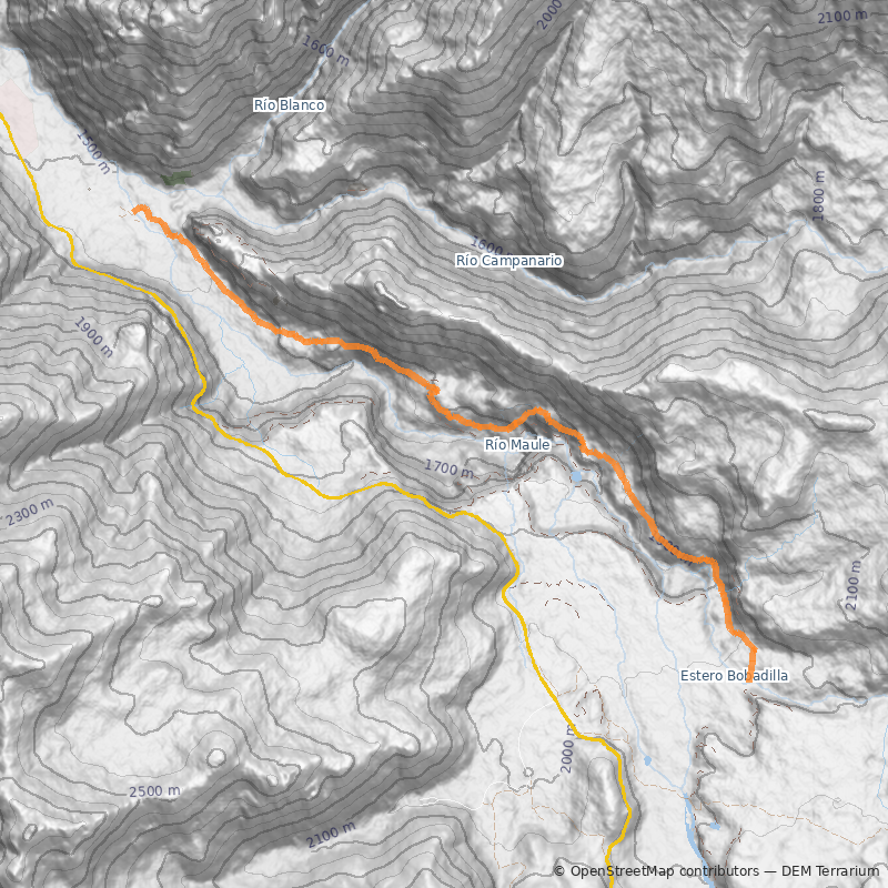 Mapa Cascada Invertida y Otras Cascadas del Maule