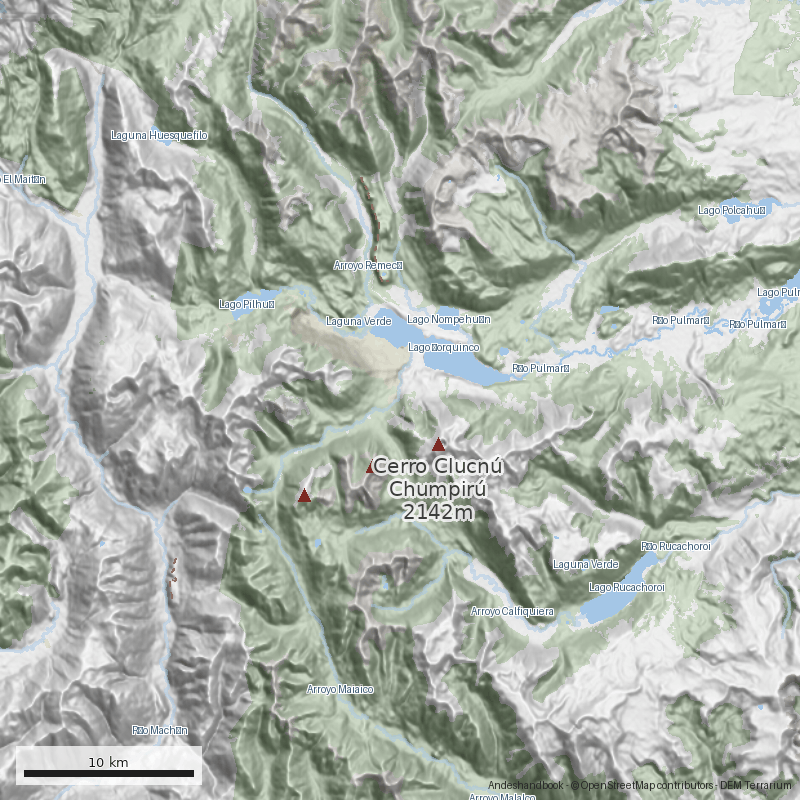 Mapa Cascadas del lago Ñorquinco