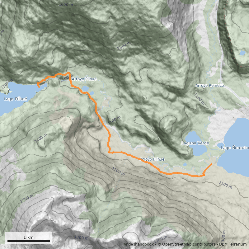 Mapa Lago Pilhué