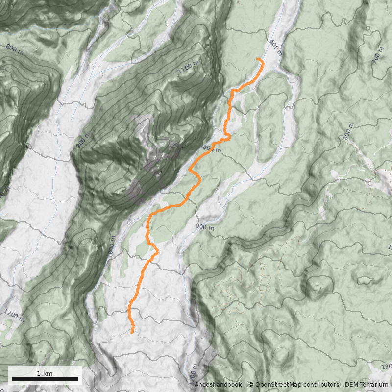 Mapa Cascadas del río Turbio