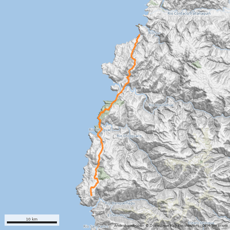 Mapa Sendero Troncal Mapu Lahual