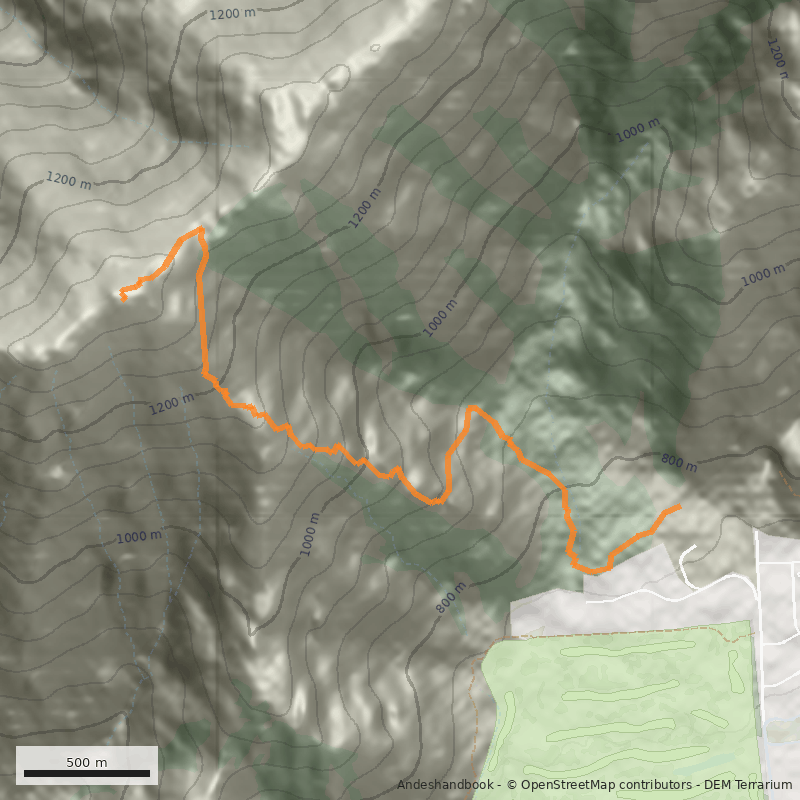 Mapa Cerro El Carbón por Agua del Palo