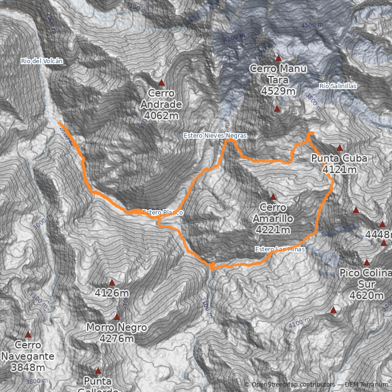 Mapa Circuito Colina-Nieves Negras