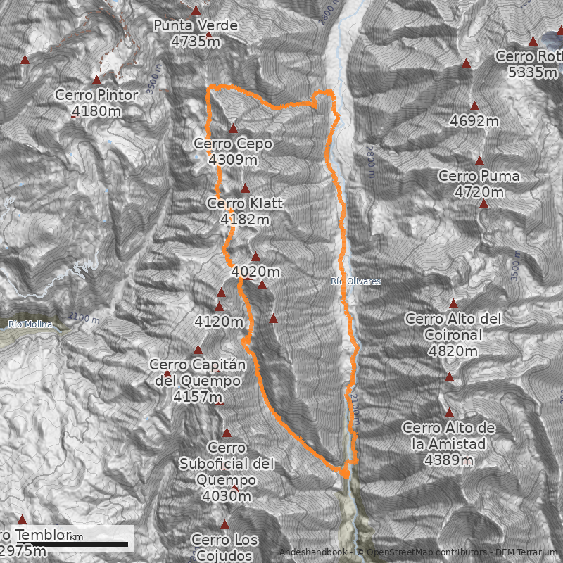 Mapa Circuito La Jarilla - Río Olivares