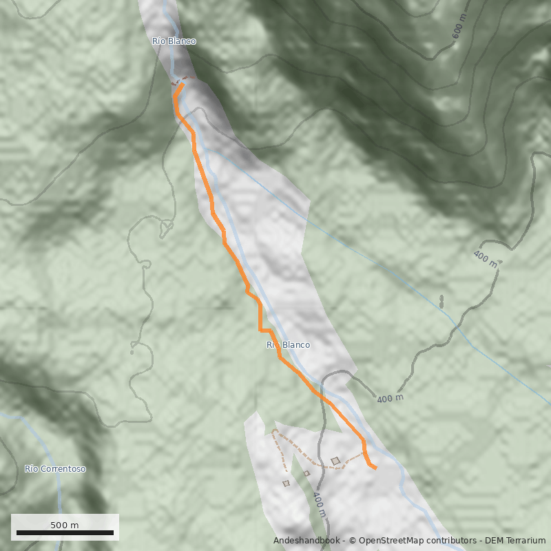 Mapa Salto del río Blanco