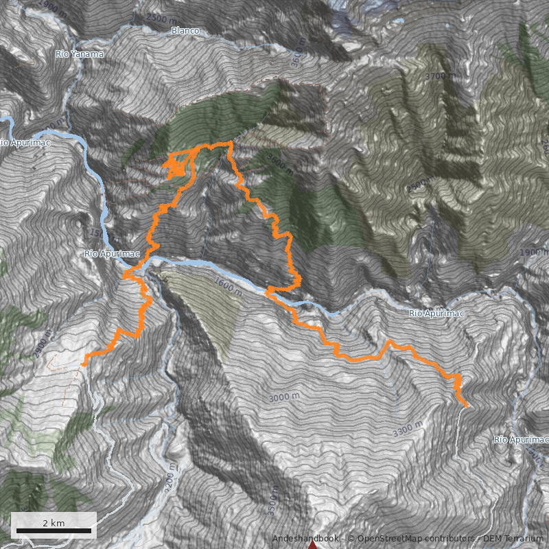 Mapa Travesía Choquequirao