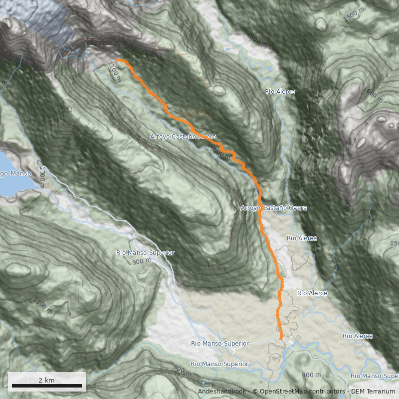Mapa Mirador Ventisquero Castaño Overa