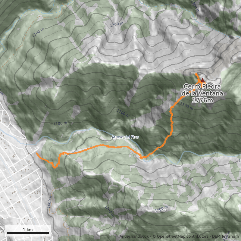 Mapa Piedra de la Ventana