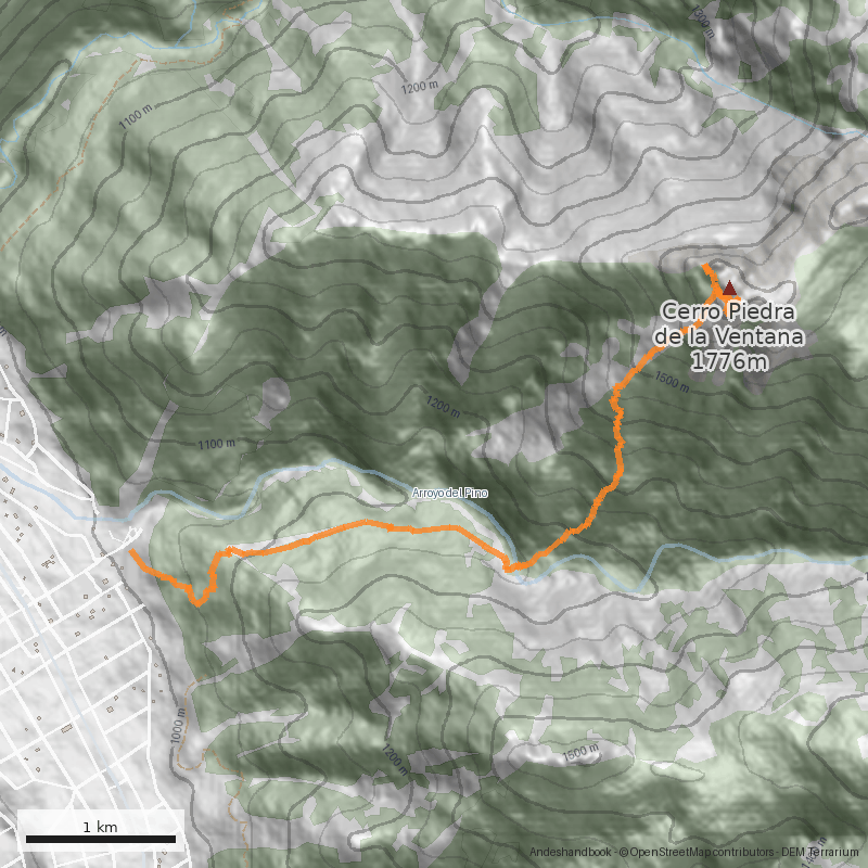 Mapa Piedra de la Ventana