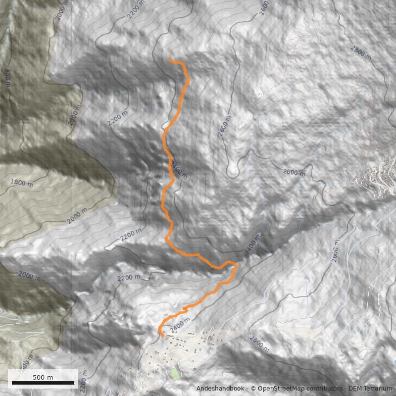 Mapa Refugio Alemán de La Parva desde Farellones
