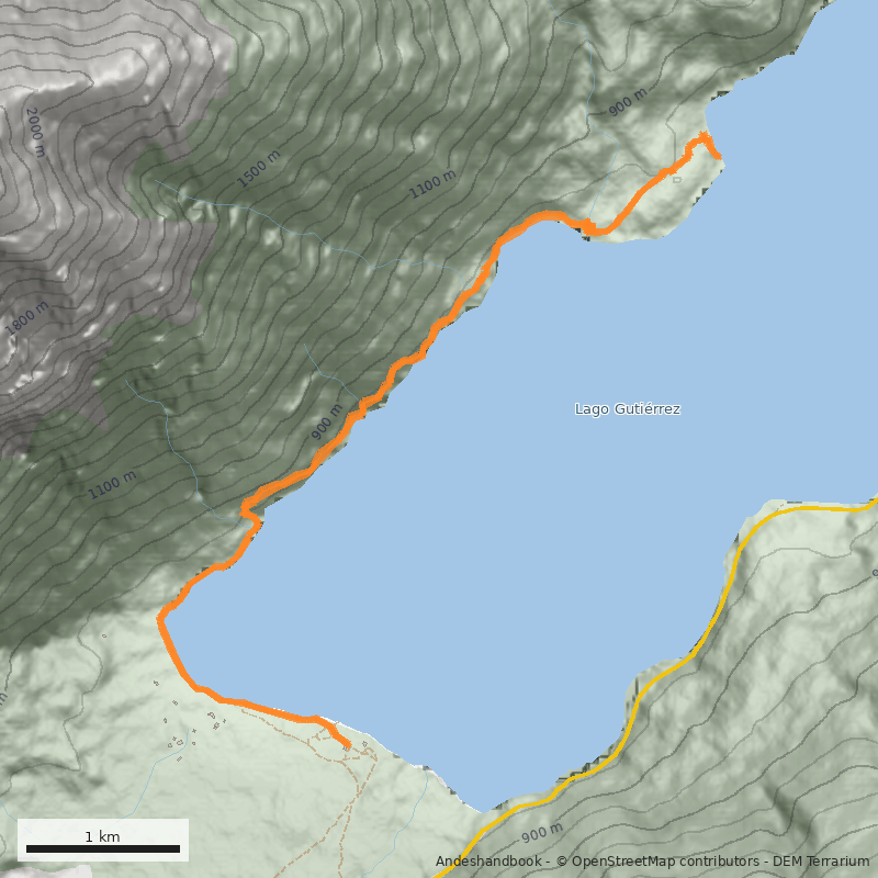 Mapa Playa Muñoz desde Camping Baqueanos