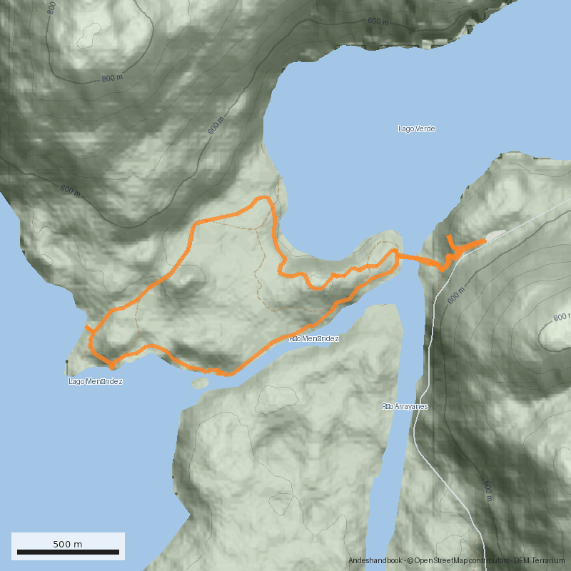 Mapa Lahuán Solitario y Lago de las Juntas