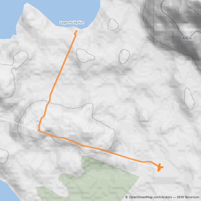 Mapa Sendero Lago Huilipilún