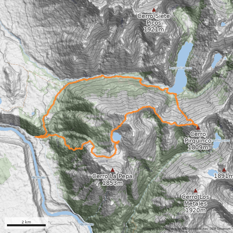 Mapa Circuito Cañicura-Aguas Blancas