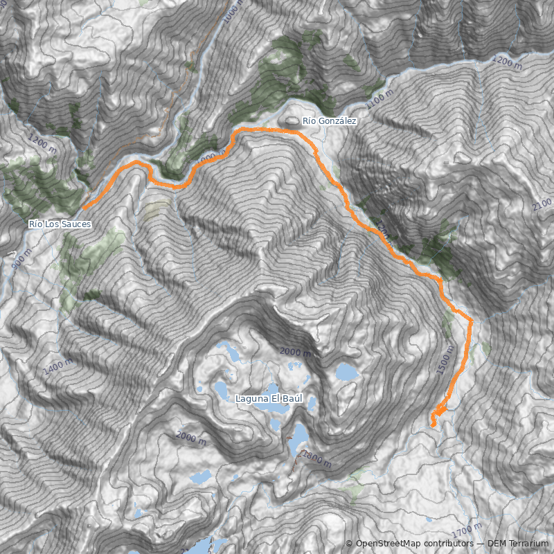 Mapa Marmitas y Cascada de las Tragedias