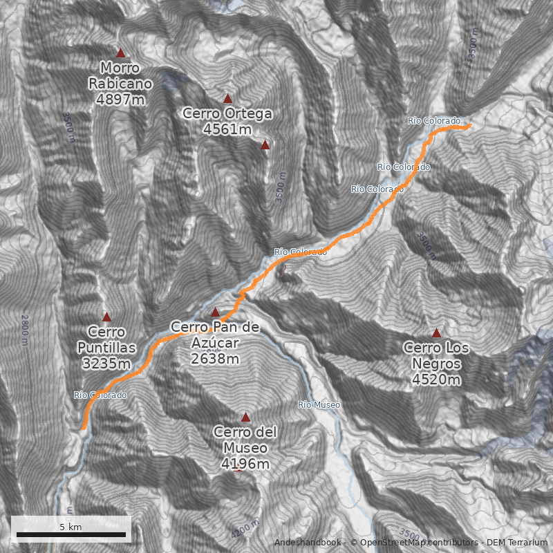Mapa Refugio Volcán Tupungato 