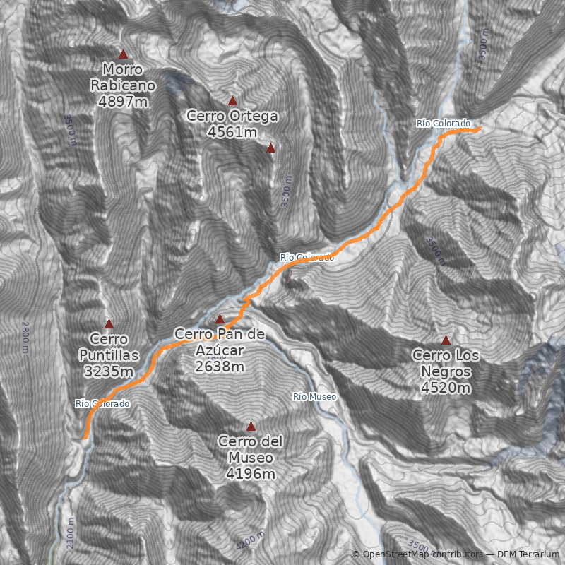 Mapa Refugio Volcán Tupungato 