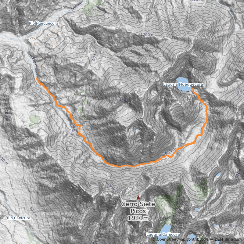 Mapa Laguna Huequecura 