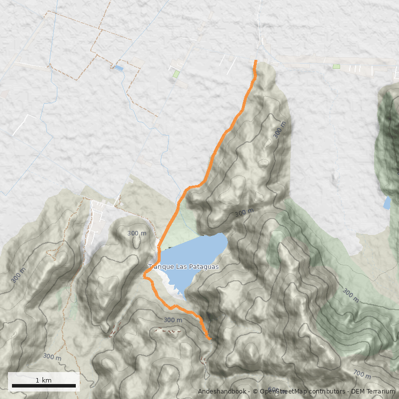 Mapa Tranque Los Mayos - Quebrada El Durazno