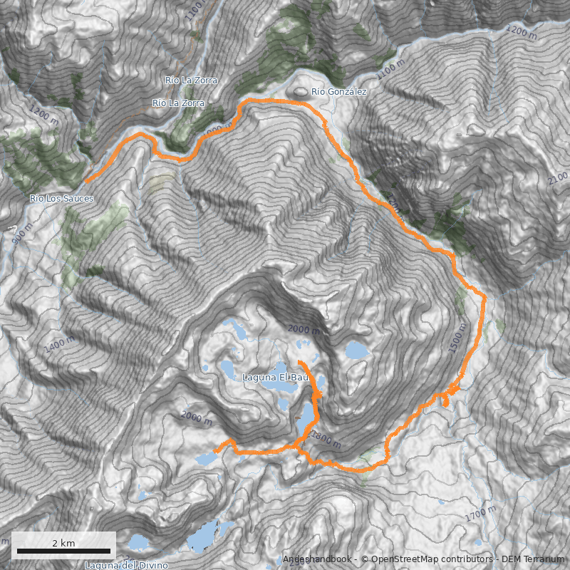 Mapa Lagunas El Baúl y Sola