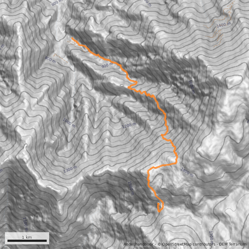 Mapa Salto del Agua Cerro Las Vizcachas 