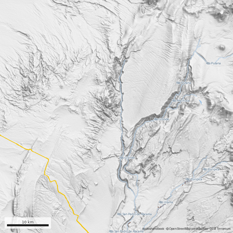 Mapa Quebrada de Chuschul (Valle del Arcoíris)