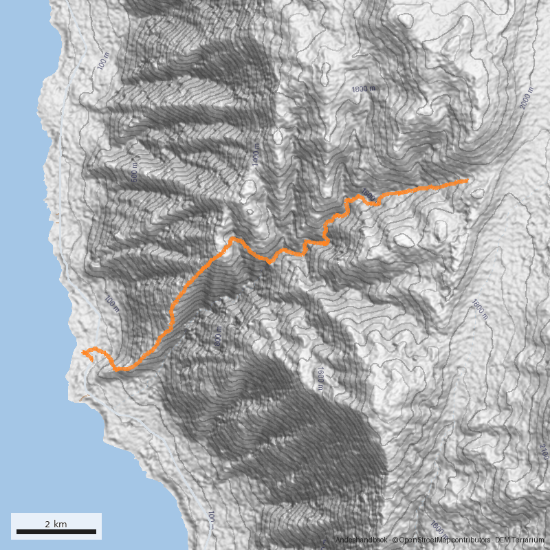 Mapa Quebrada El Médano 