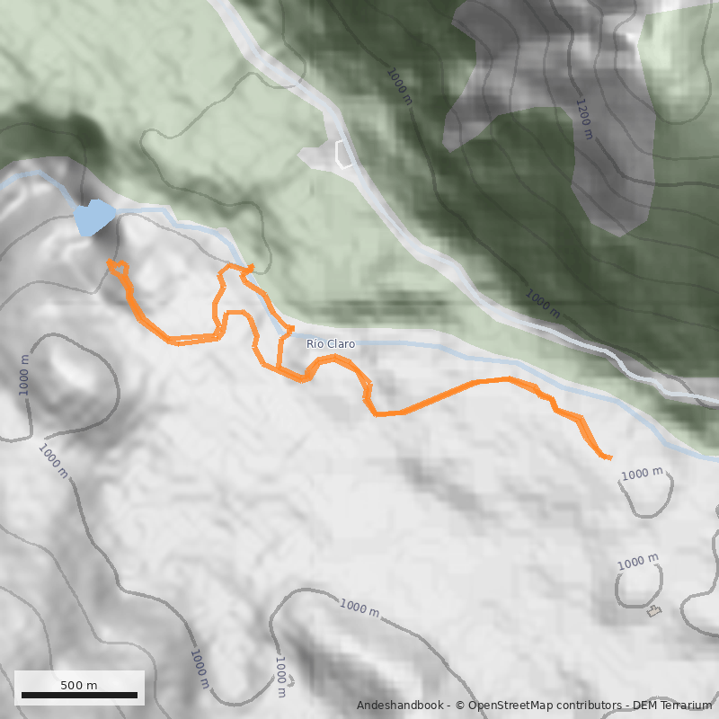 Mapa Siete Tazas - Salto La Leona (Ribera sur)