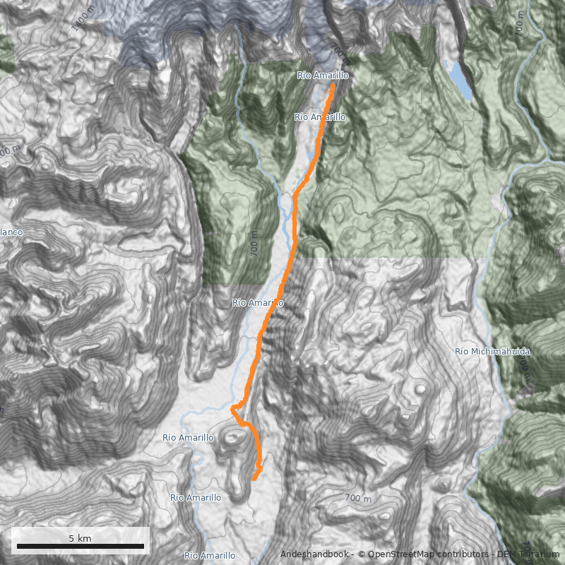 Mapa Ventisquero El Amarillo