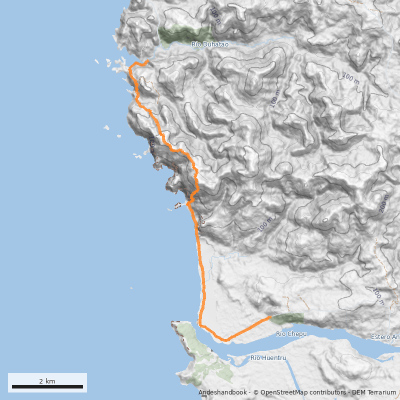 Mapa Travesía de Duhatao a Chepu