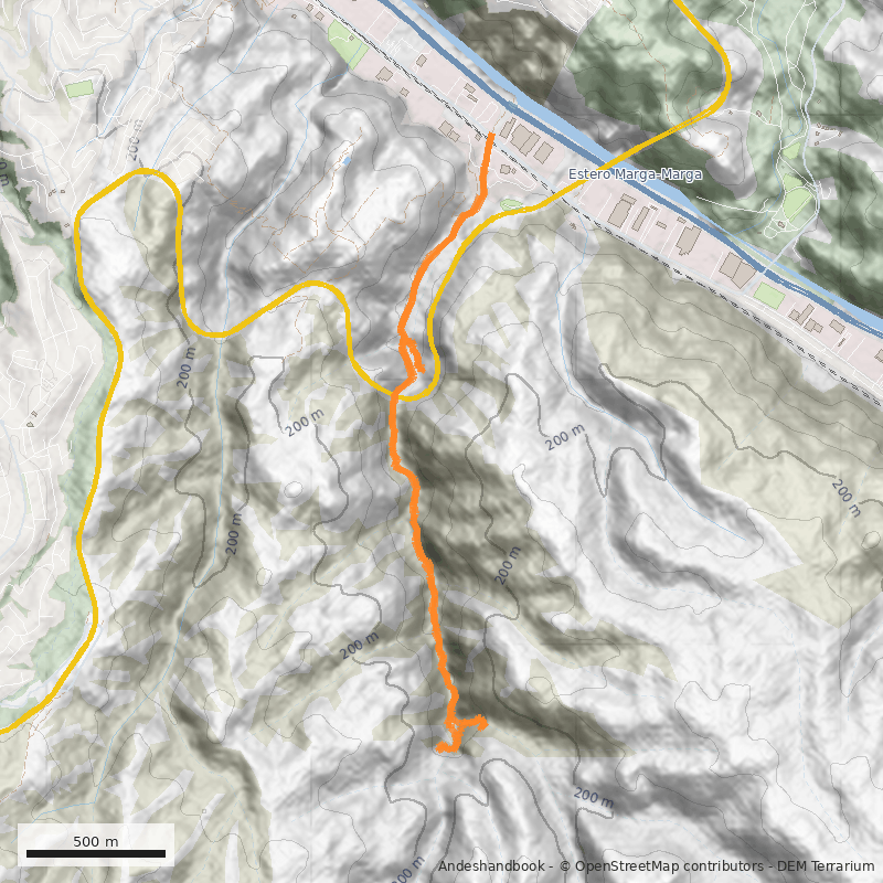 Mapa Quebrada El Quiteño
