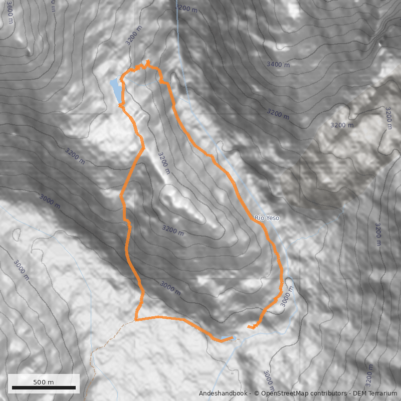 Mapa Termas del Plomo - Laguna de los Patos