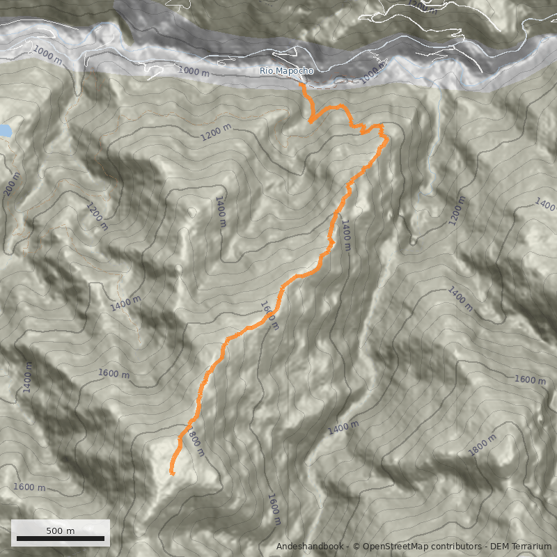 Mapa Alto del Naranjo por Puente Ñilhue