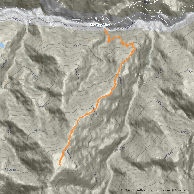 Mapa Alto del Naranjo por Puente Ñilhue