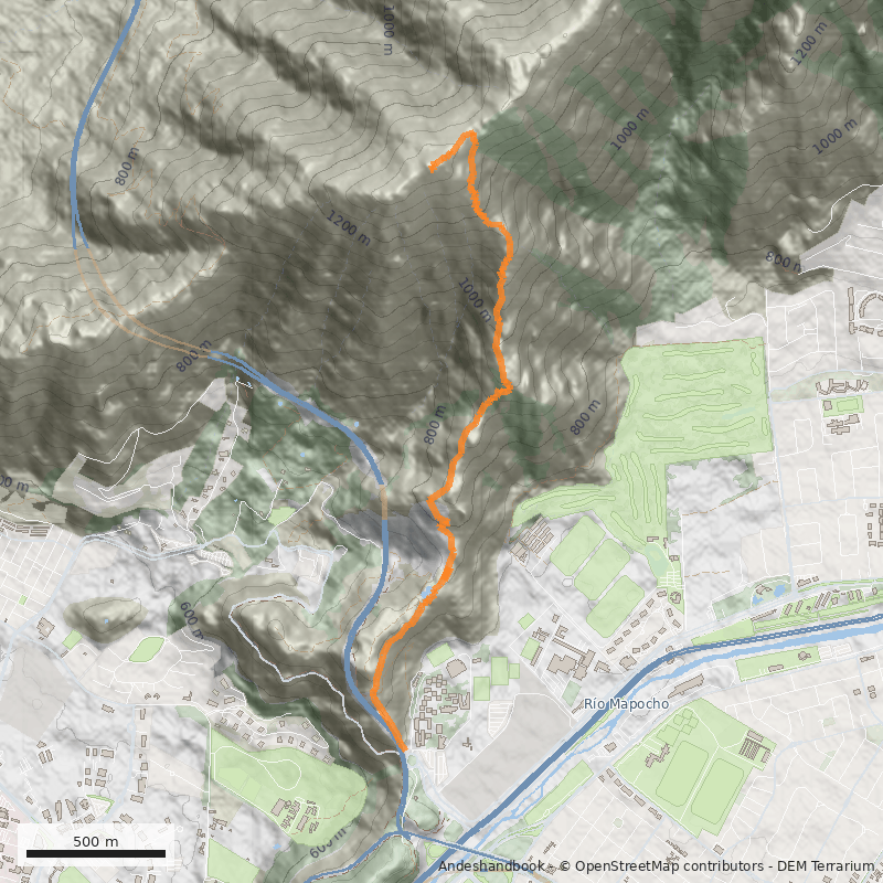 Mapa Cerro El Carbón por La Pirámide
