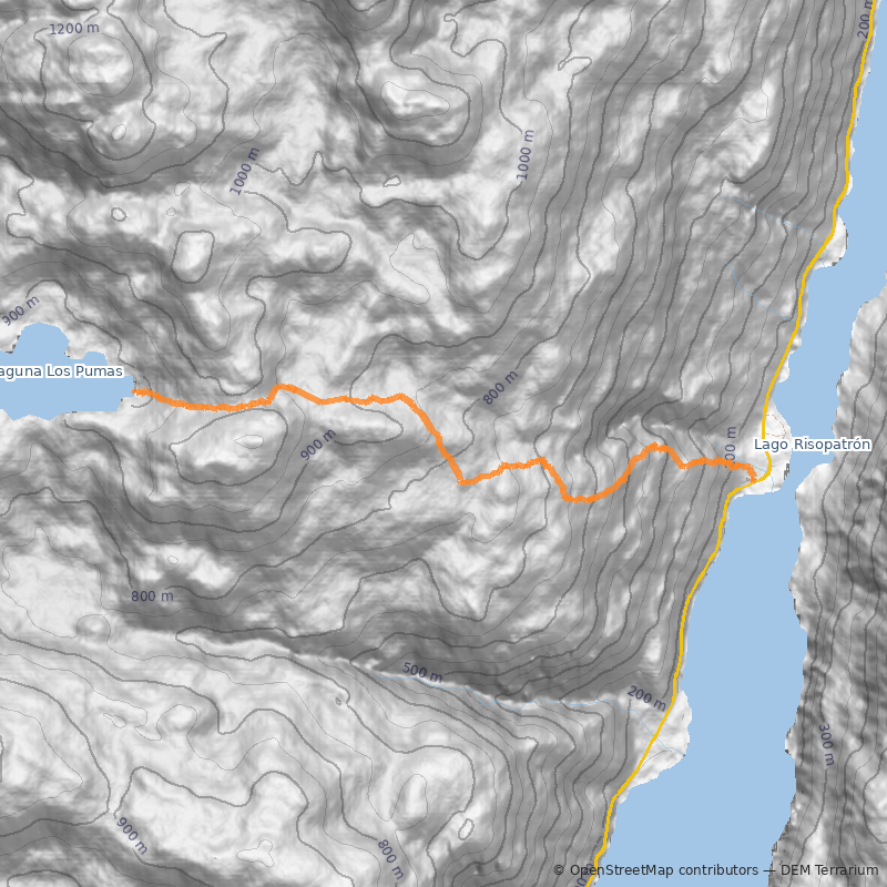 Mapa Laguna los Pumas